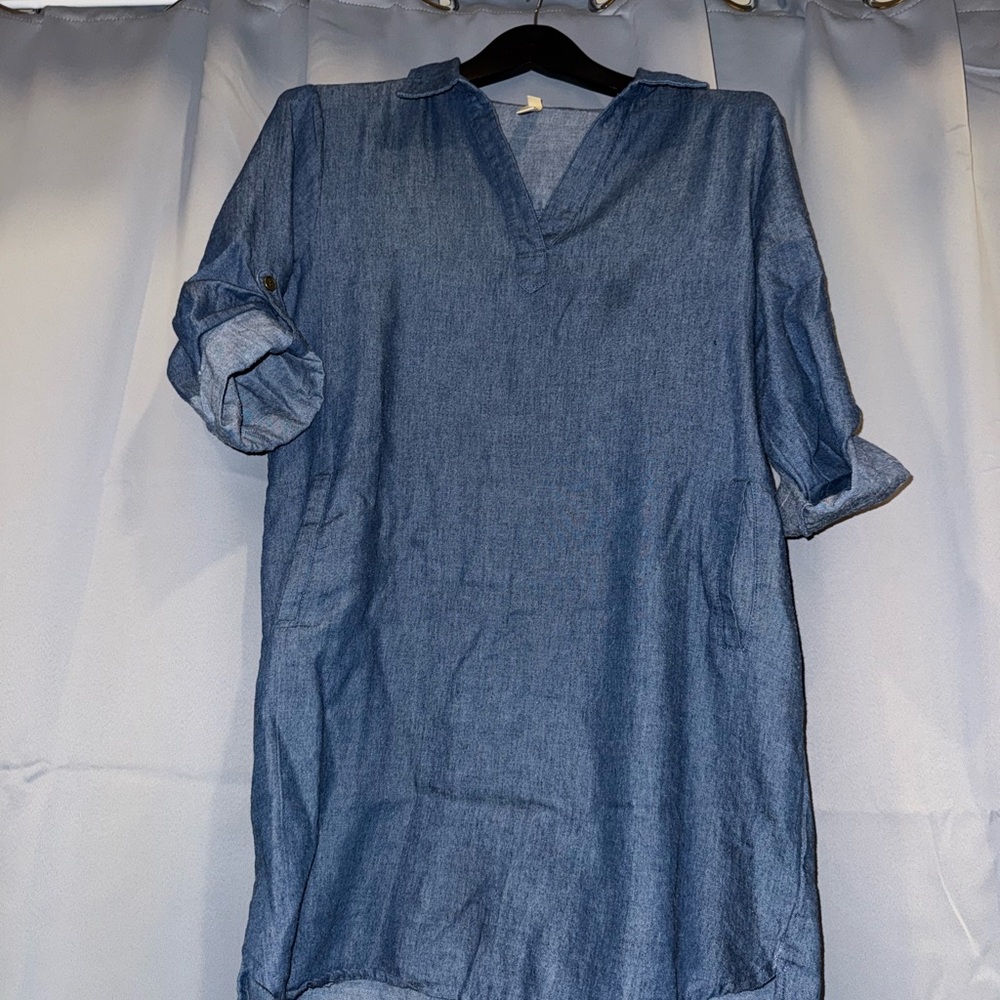 LARA Chambray Long Sleeve Dress